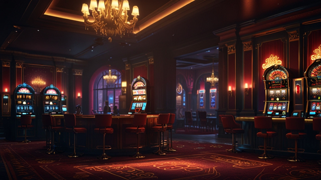 Auszahlung mit Timer, Limits und Prüfsymbolen in einer dunklen Casino-Szene.
