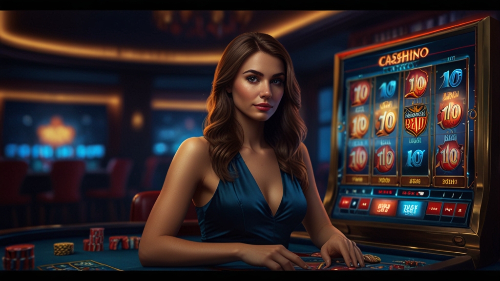Neuer Spieler prüft Freispiele und No-Deposit-Angebot auf einem Casino-Display